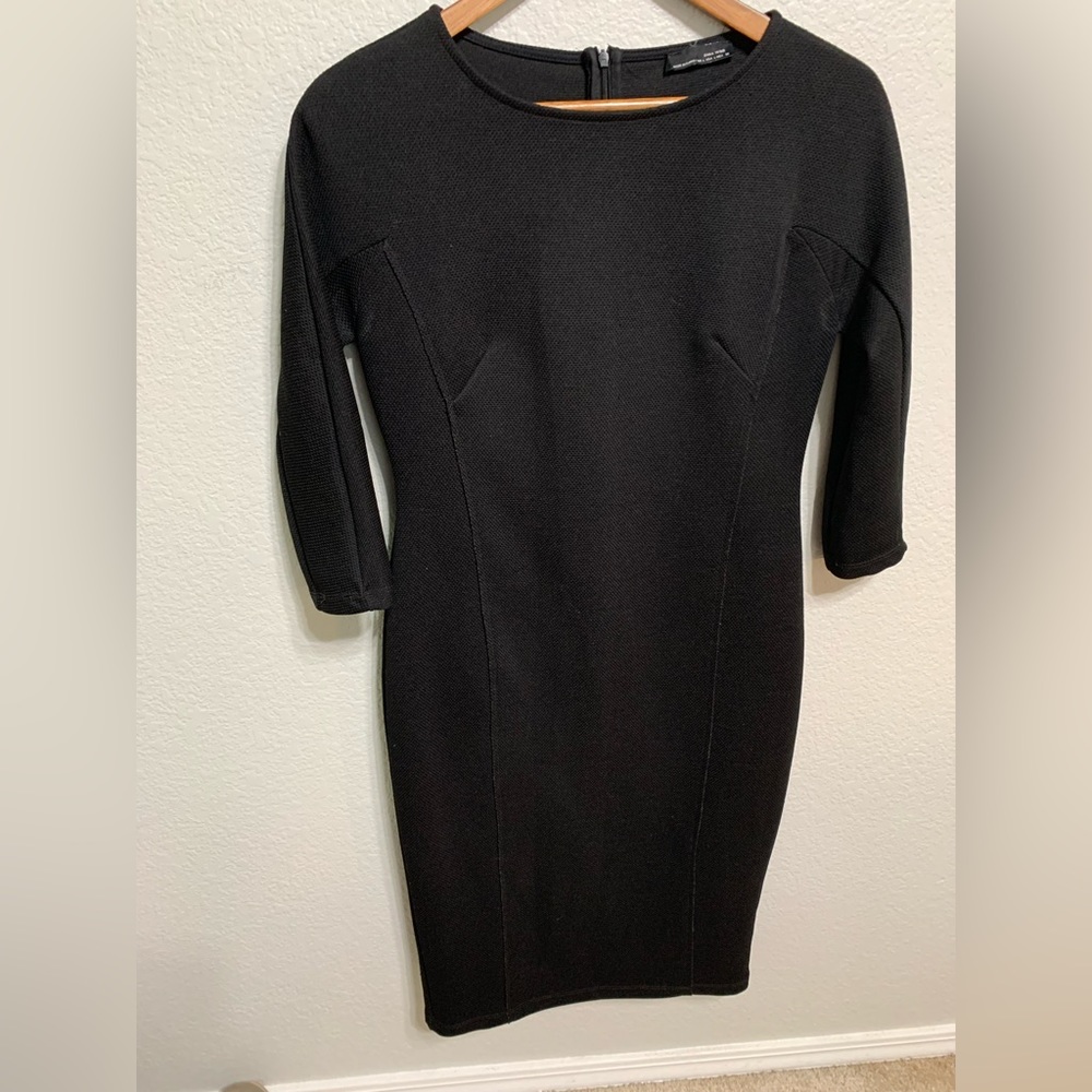 Zara black dress, 3/4 sleeves, size L, good shape